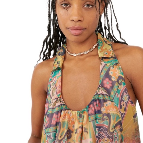 Free People Colorful Paisley Halter Blouse - Picture 4 of 11